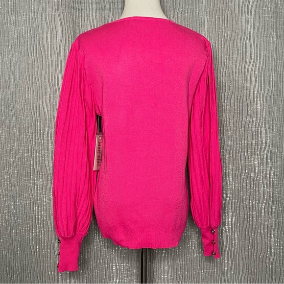 Nanette Lepore pleated sleeve pullover sweater - Picture 3 of 9